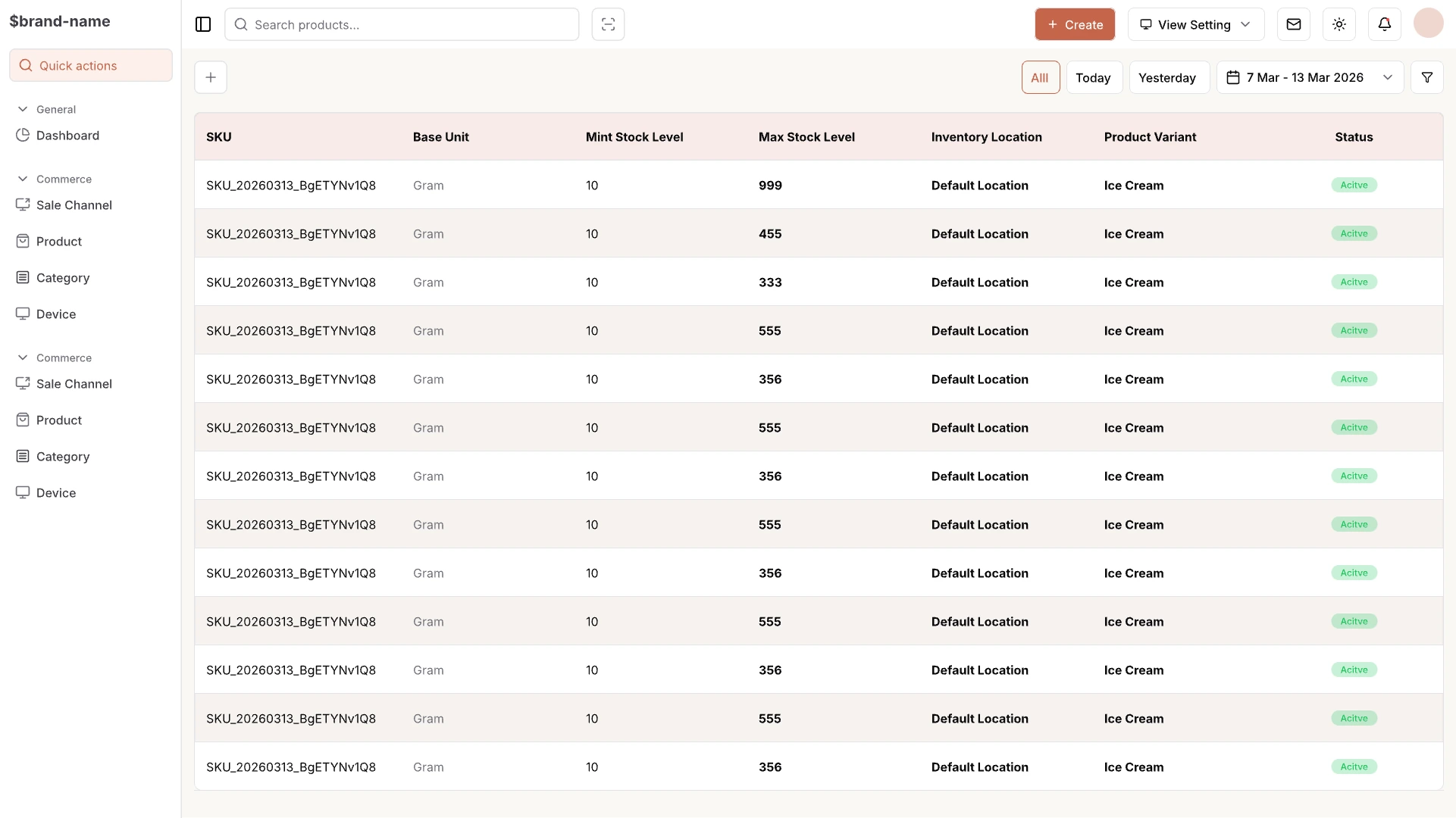 Tính năng quản lý kho hàng